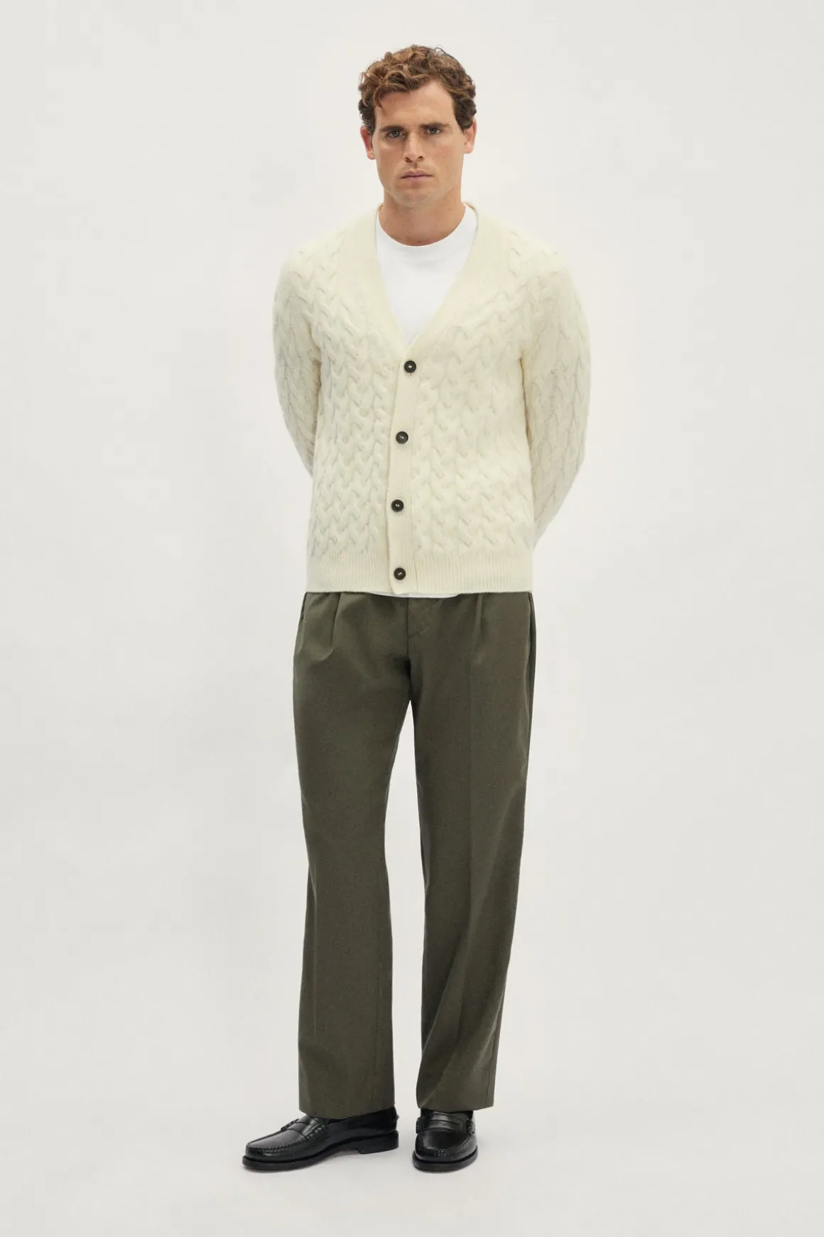 Cardigan Aran en Laine