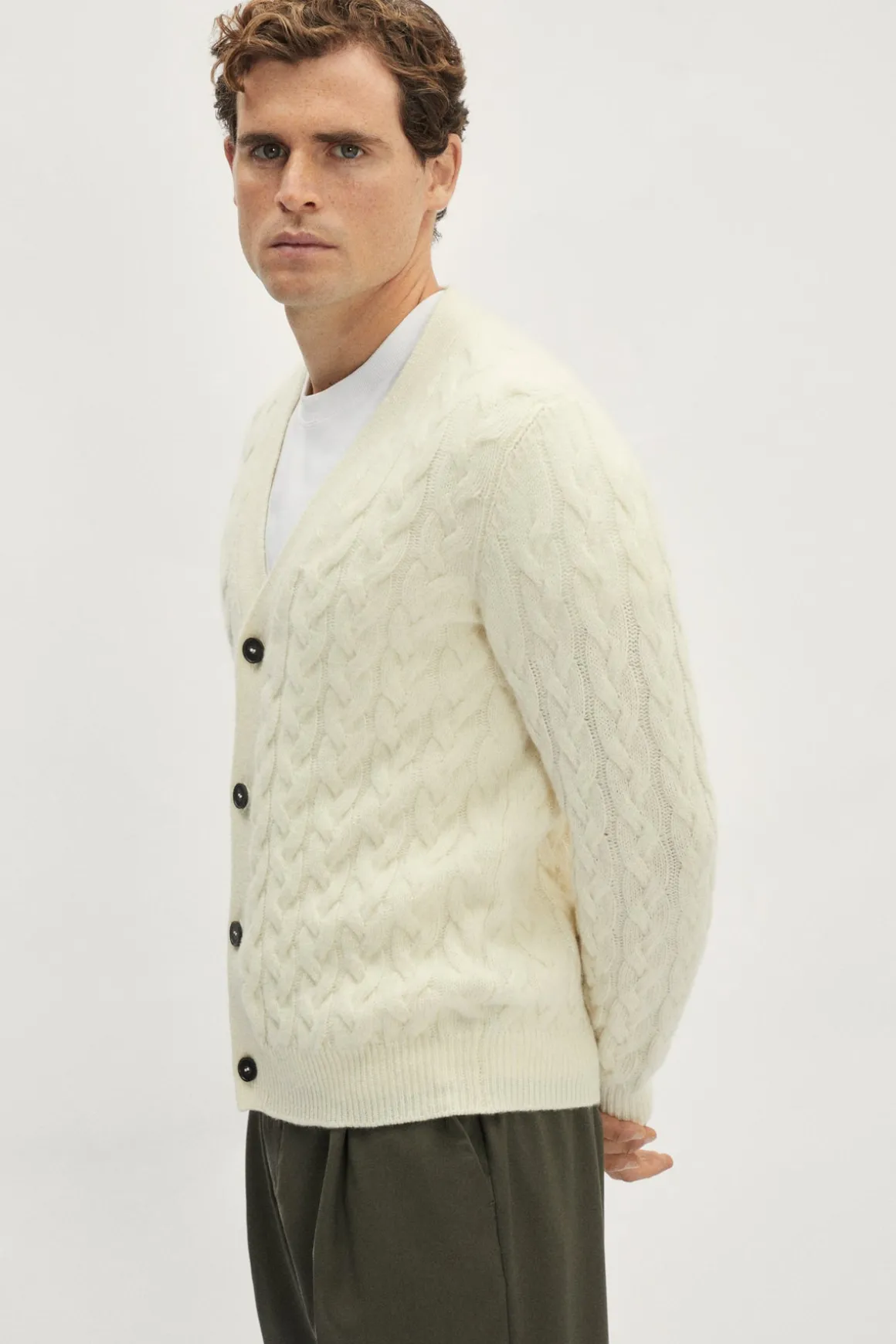Cardigan Aran en Laine
