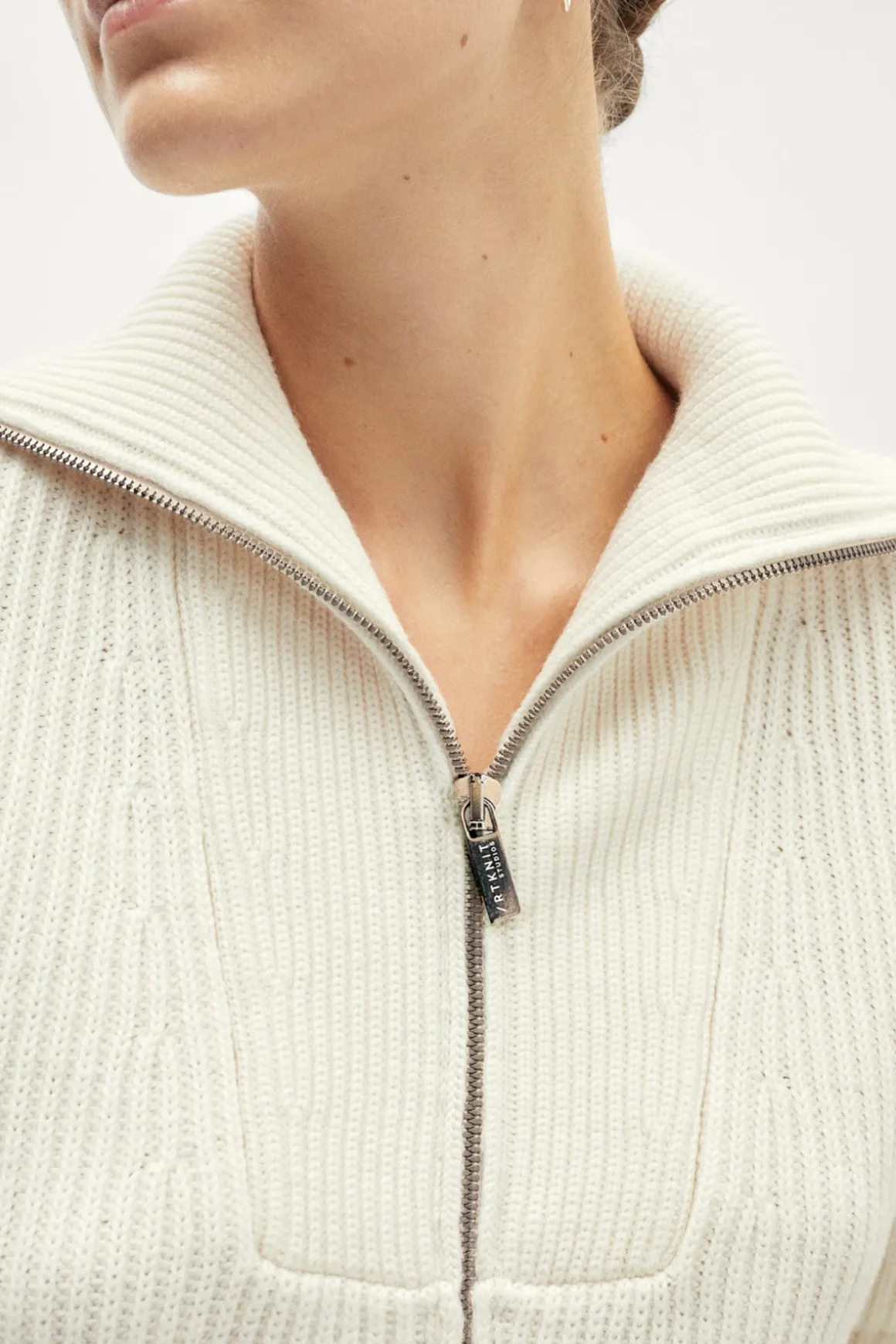 Cardigan zippé en laine mérinos