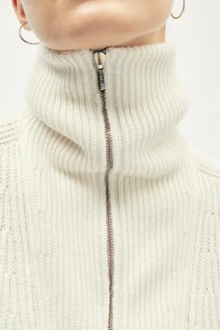 Cardigan zippé en laine mérinos