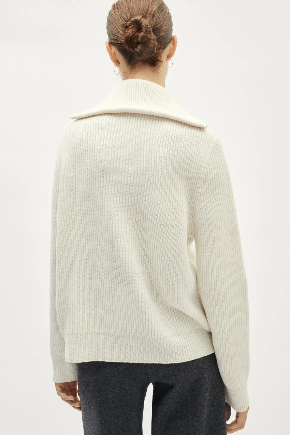 Cardigan zippé en laine mérinos
