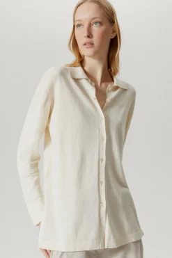 Chemise à manches longues en Lin et Coton