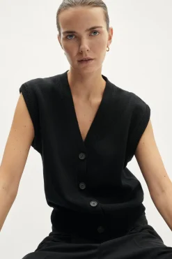 Gilet boutonné en laine mérinos