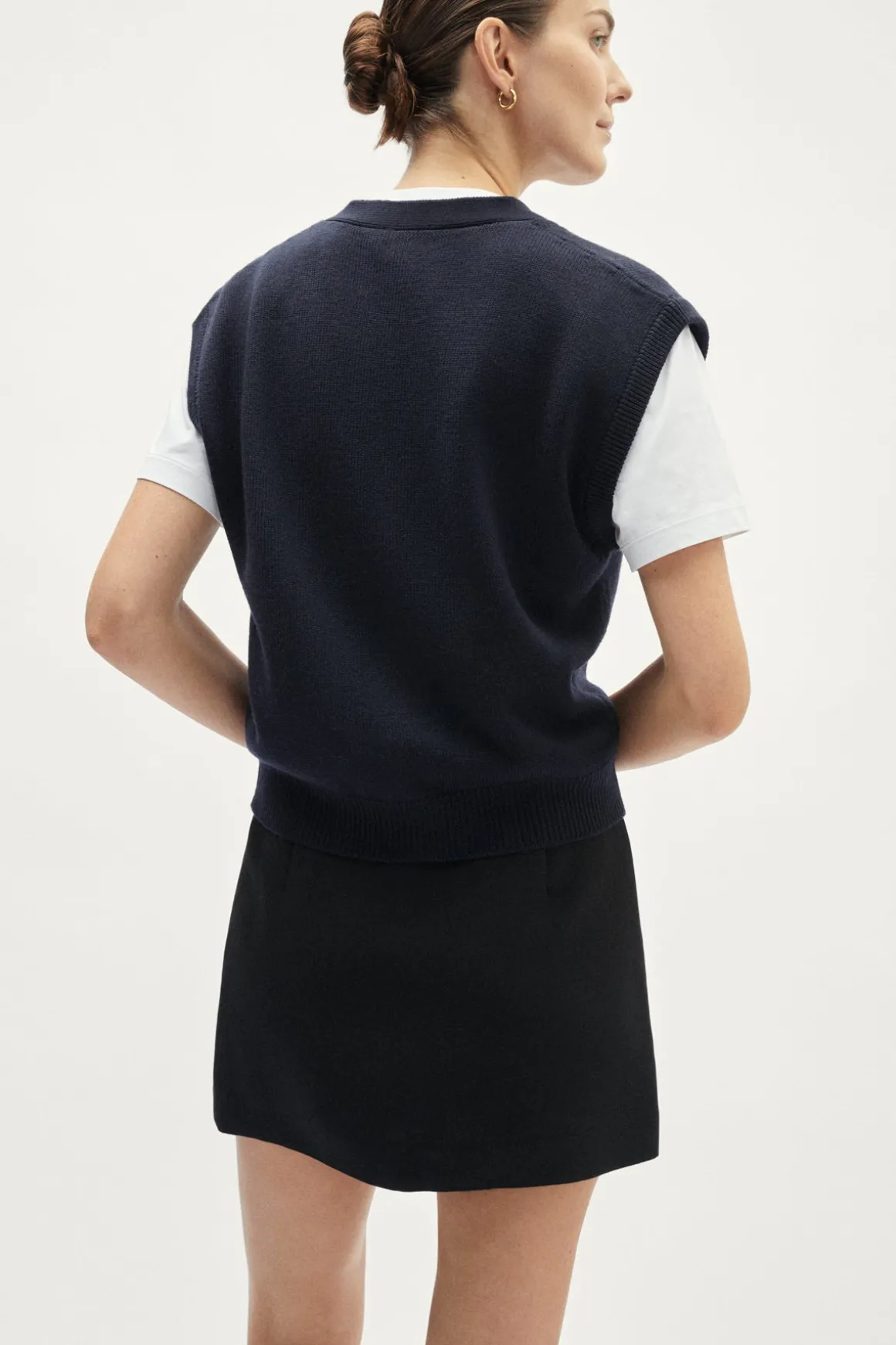 Gilet boutonné en laine mérinos
