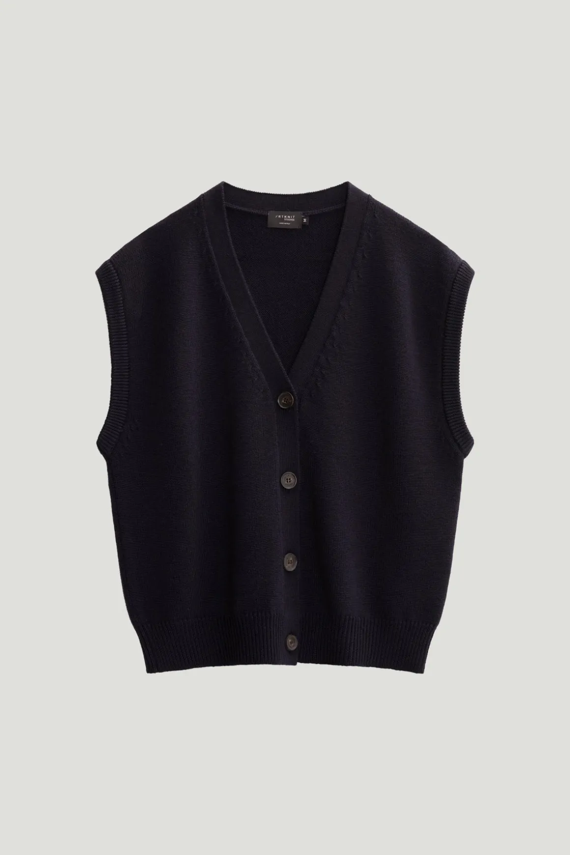 Gilet boutonné en laine mérinos