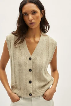 Gilet sans manches en Lin régénéré