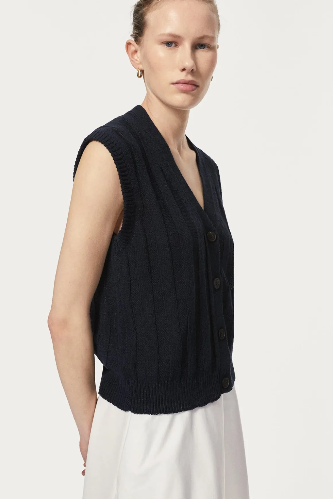 Gilet sans manches en Lin régénéré