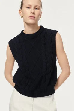 Gilet tricoté en Coton biologique Aran