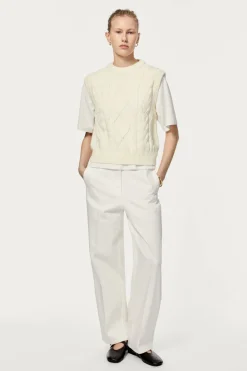 Gilet tricoté en Coton biologique Aran