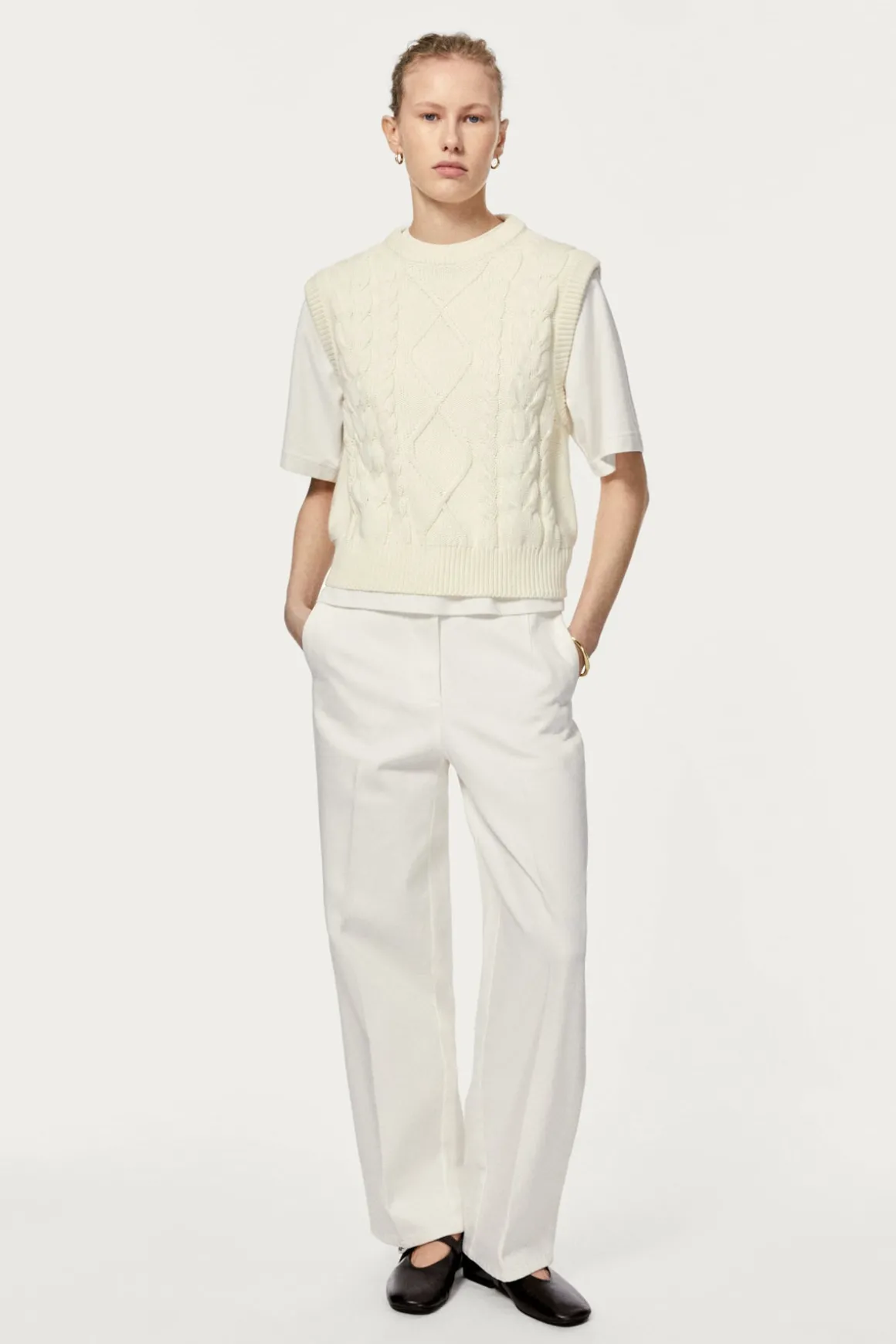 Gilet tricoté en Coton biologique Aran