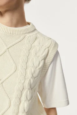 Gilet tricoté en Coton biologique Aran