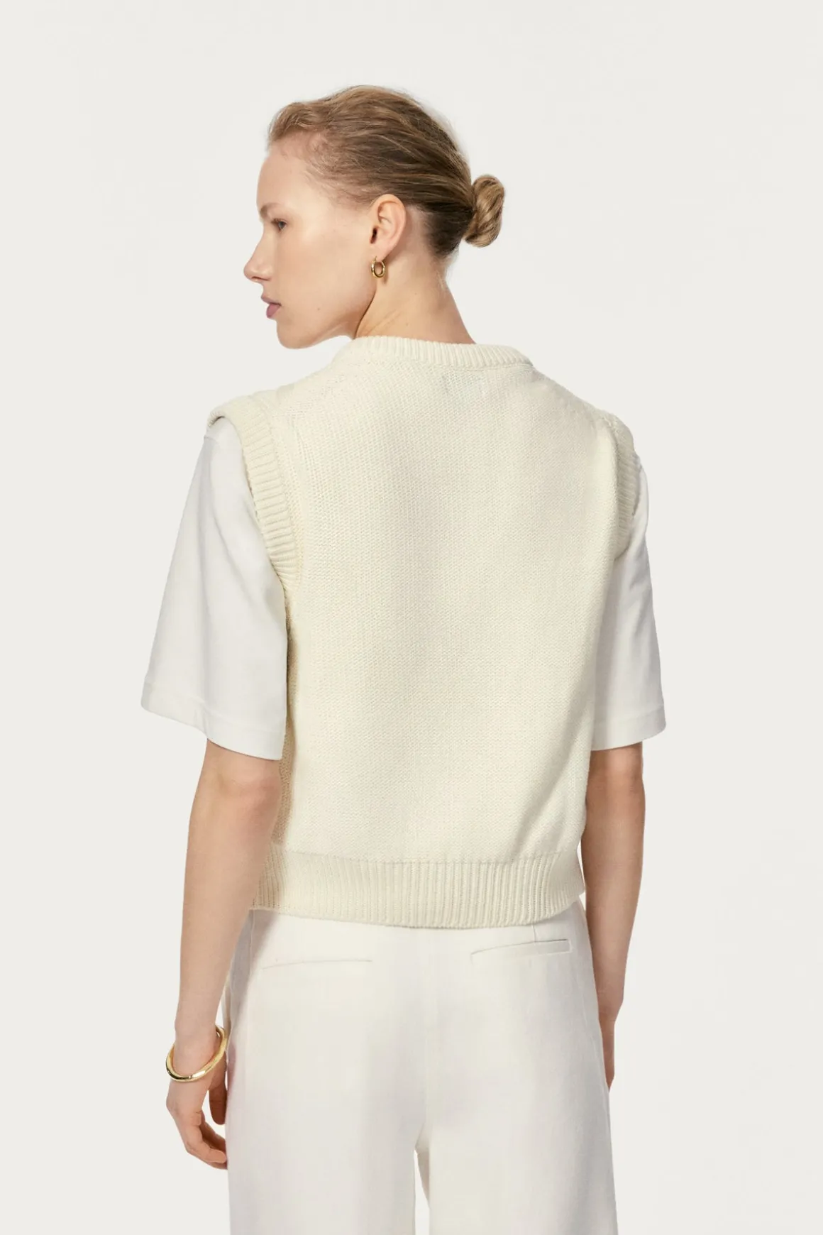 Gilet tricoté en Coton biologique Aran