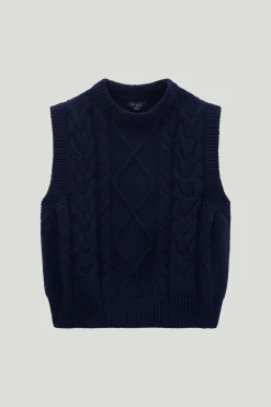 Gilet tricoté en Coton biologique Aran