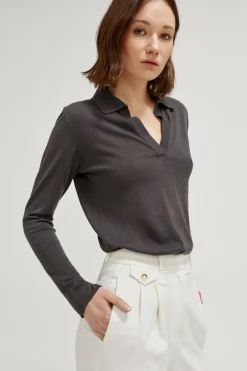 Le polo léger en coton biologique - graphite
