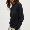 Le pull côtelé en coton en linge