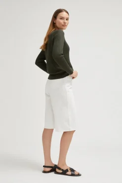 Le pull côtelé en coton en linge