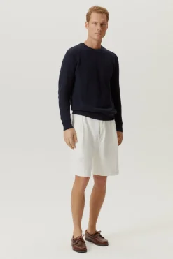 Le pull côtelé en coton en linge