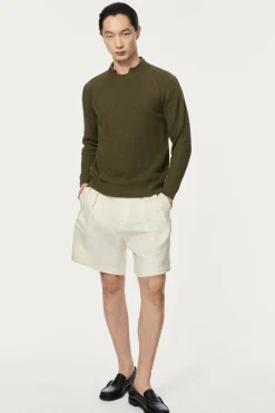 Le pull côtelé en coton en linge