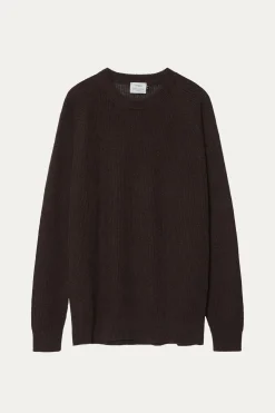 Le pull côtelé en coton en linge