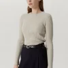 Le pull côtelé en laine mérinos