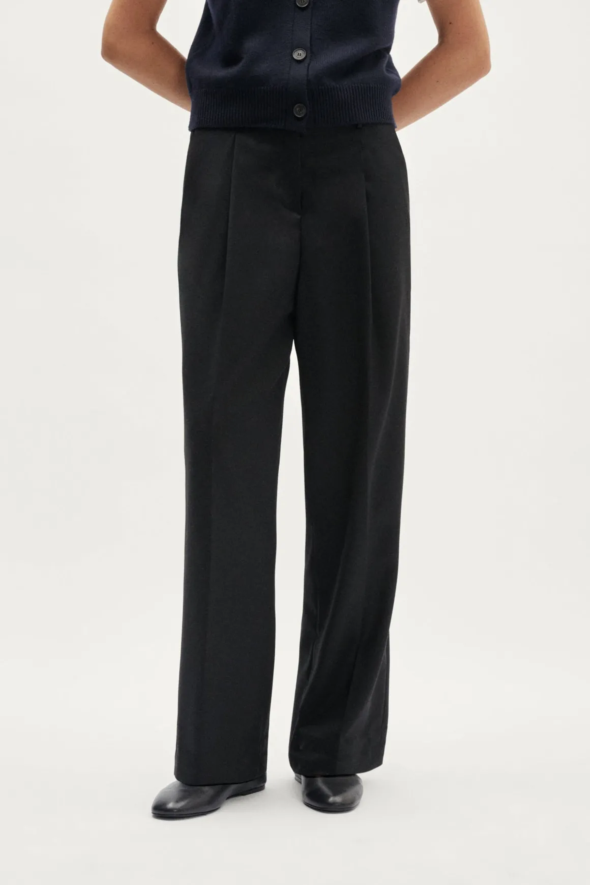 Pantalon ajusté en laine