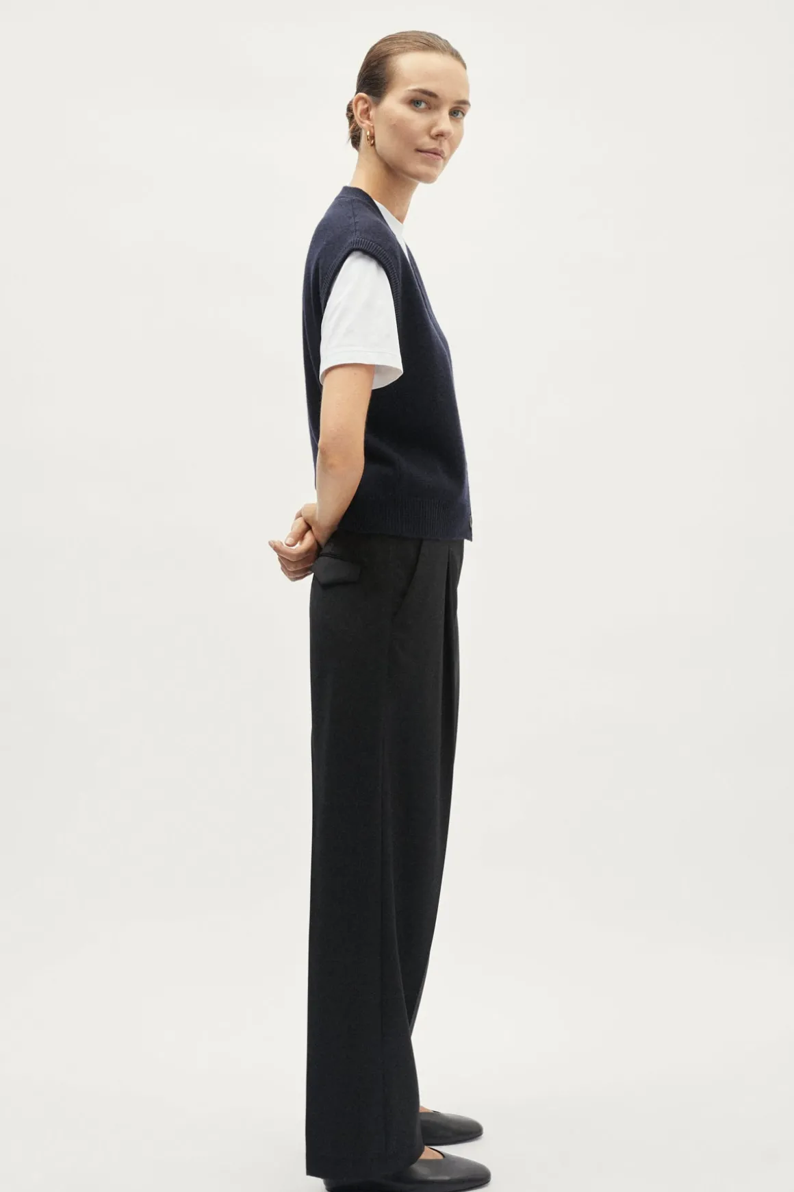 Pantalon ajusté en laine
