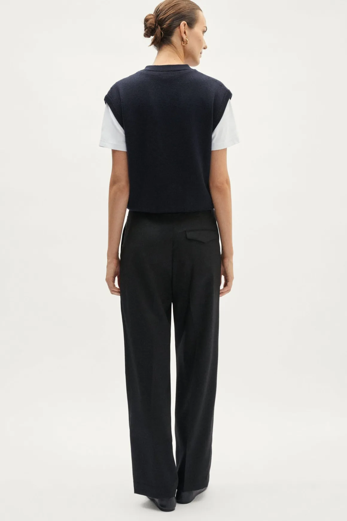 Pantalon ajusté en laine