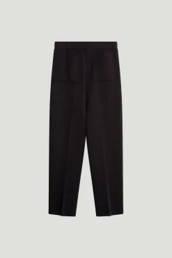 Pantalon décontracté coupe droite en laine mérinos