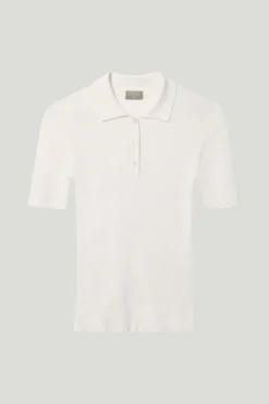Polo à mailles côtelées en Coton biologique