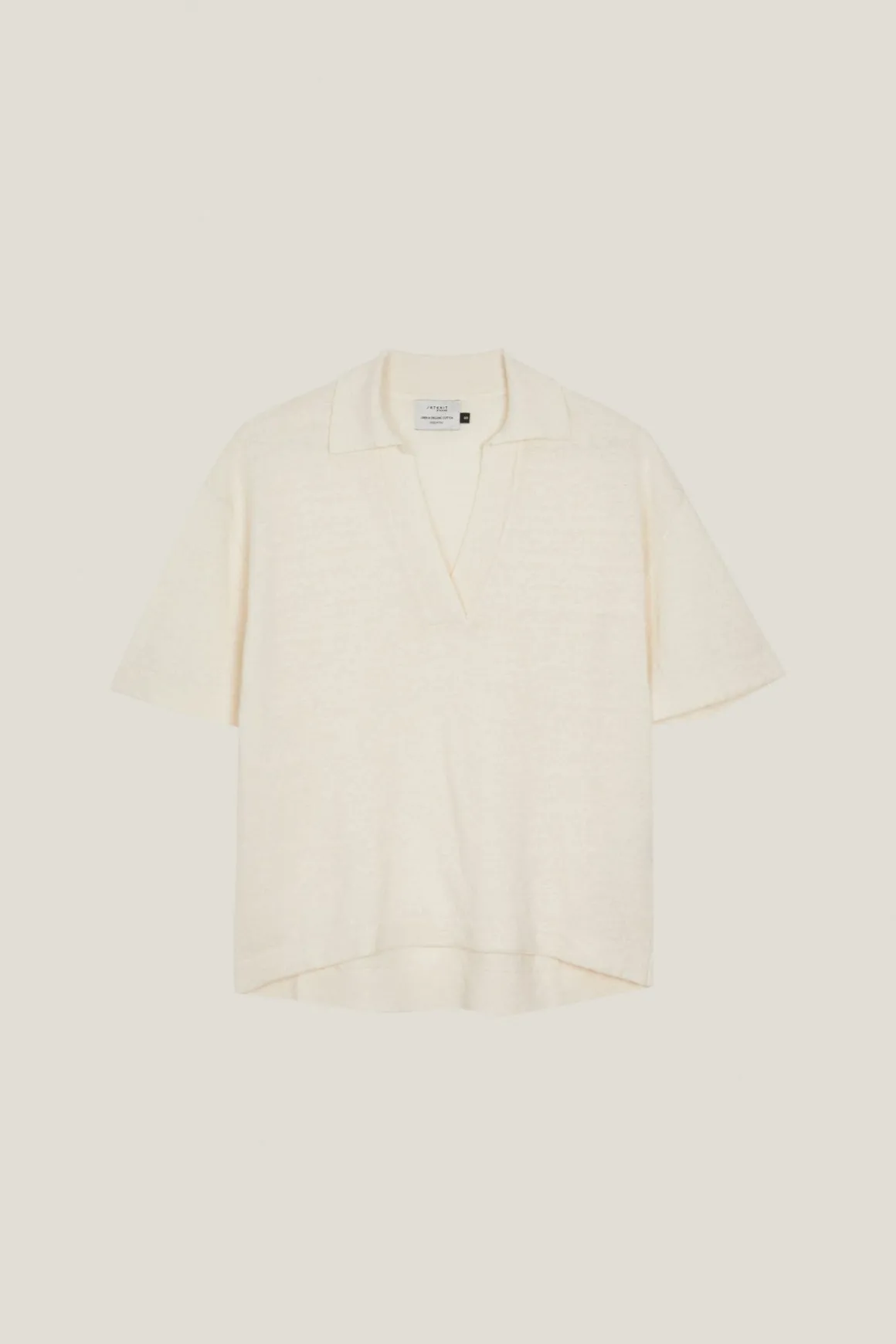 Polo carré en Lin et Coton