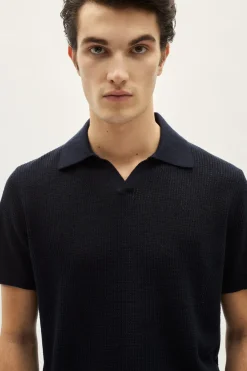 Polo en crochet de Lin et Coton