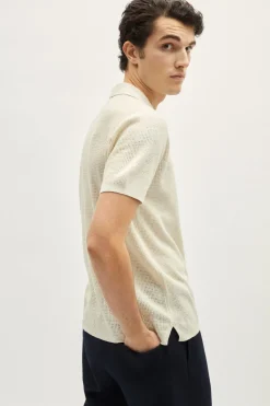 Polo en crochet de Lin et Coton