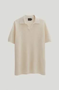 Polo en crochet de Lin et Coton