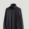 Pull à col montant côtelé en ReCashmere