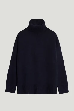Pull à col montant côtelé en ReCashmere