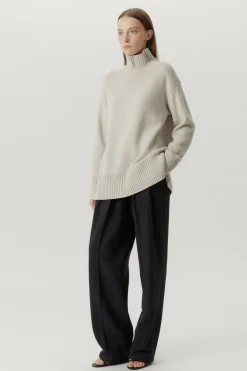 Pull à col montant oversize en Laine Mérinos