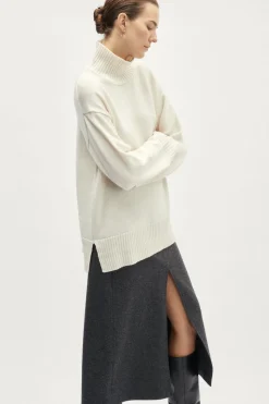 Pull à col montant oversize en Laine Mérinos