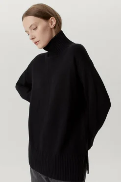 Pull à col montant oversize en Laine Mérinos