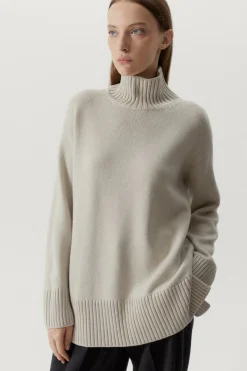 Pull à col montant oversize en Laine Mérinos