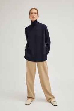 Pull à col montant oversize en Laine Mérinos