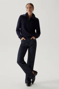 Pull demi-zip en Laine Mérinos