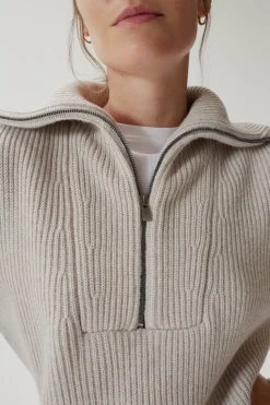 Pull demi-zip en Laine Mérinos