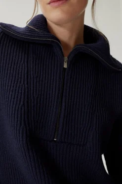 Pull demi-zip en Laine Mérinos
