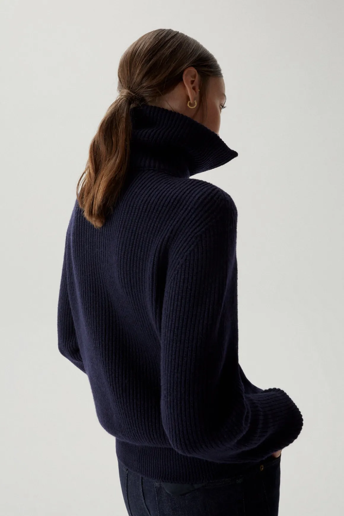 Pull demi-zip en Laine Mérinos
