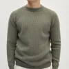 Pull raglan en maille de Laine côtelée