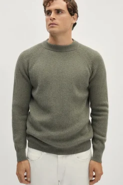 Pull raglan en maille de Laine côtelée
