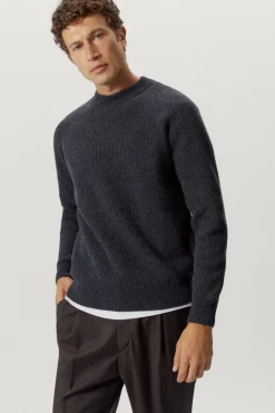 Pull raglan en maille de Laine côtelée