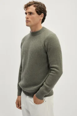 Pull raglan en maille de Laine côtelée
