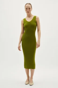 Robe débardeur longue côtelée en Coton Biologique