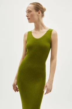 Robe débardeur longue côtelée en Coton Biologique